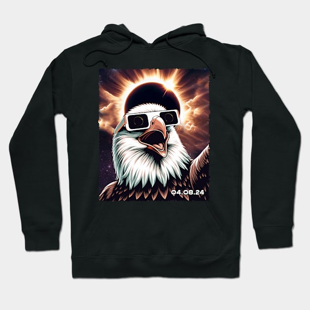 Solar Eclipse Eagle: Bold Tee Honoring the Mighty Eagle Spirit Hoodie by ArtByJenX